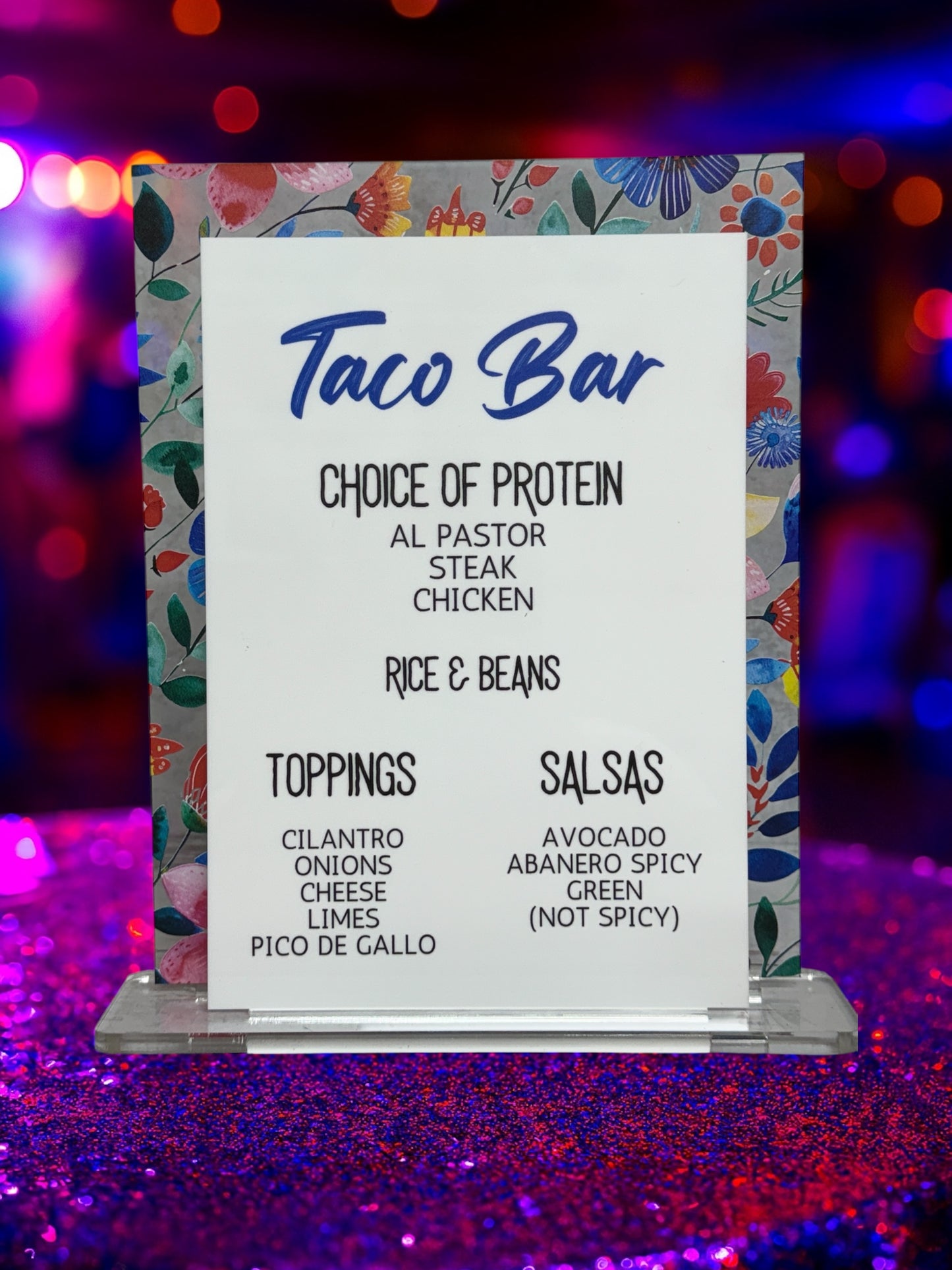 Mexican Floral Menu Sign