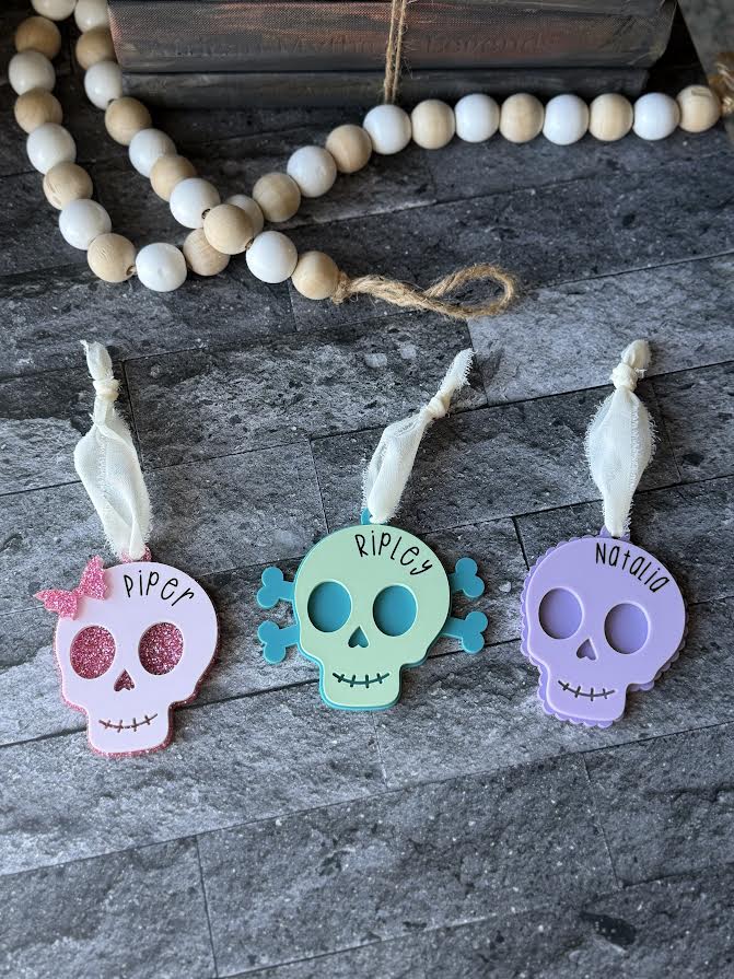 Personalized Skull Bag Tags