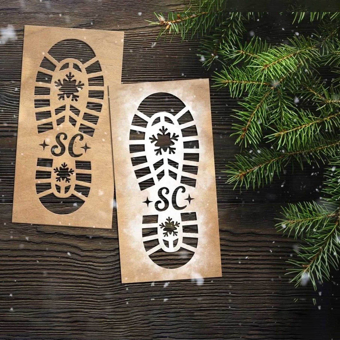 Santa Feet Stencil