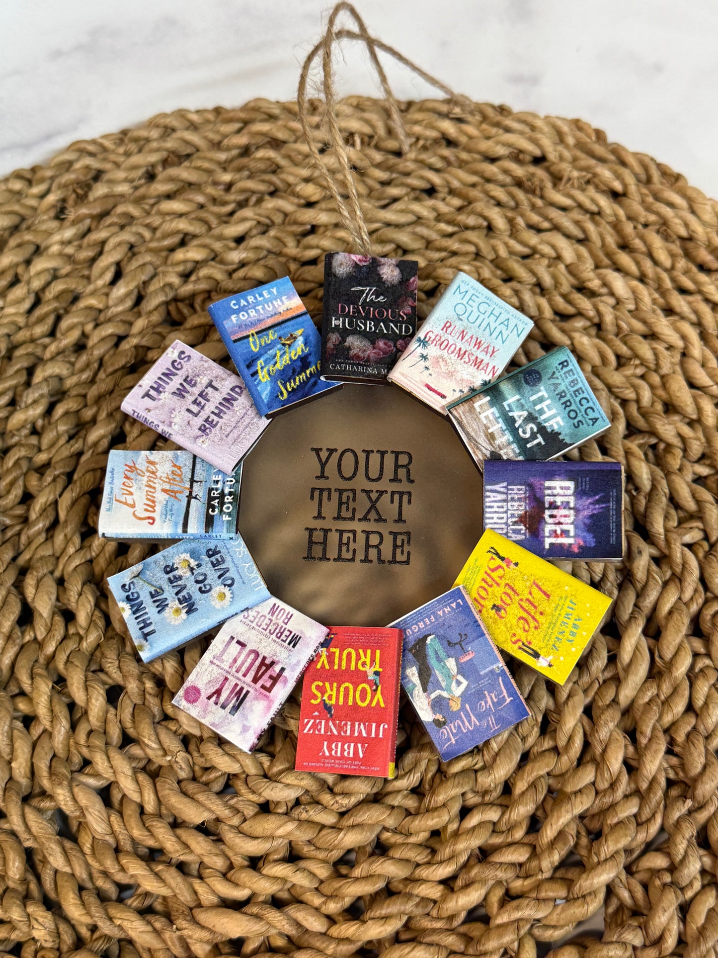 DIY Book Wreath Kit – Create Your Own Mini Book Ornament with Acrylic & Wood