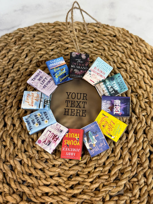 DIY Book Wreath Kit – Create Your Own Mini Book Ornament with Acrylic & Wood