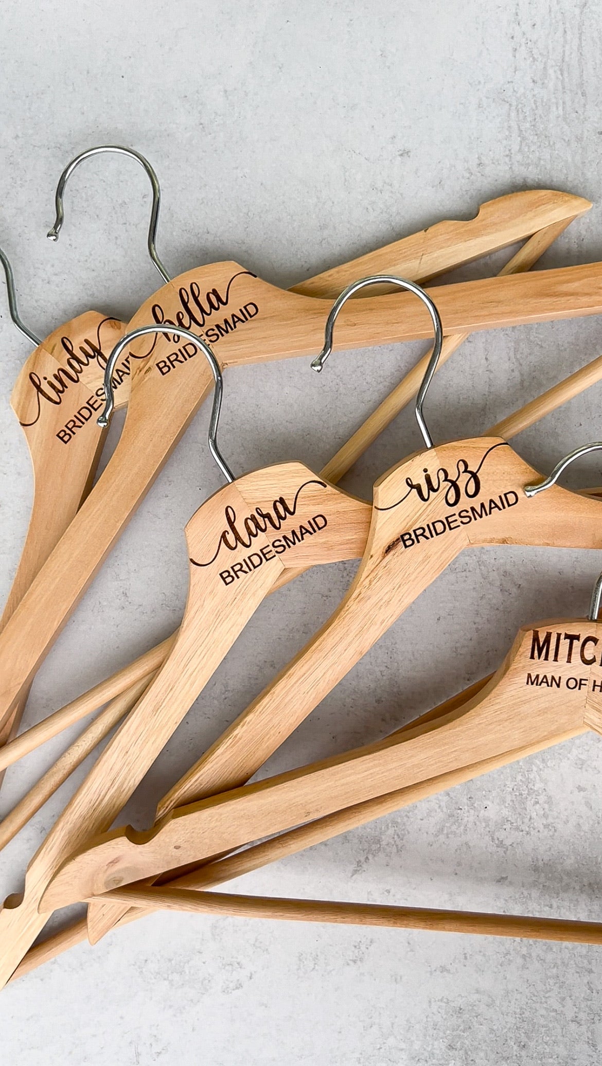 Personalized Engraved Wooden Hangers - Perfect for Weddings, Sports Teams, and Special Gifts