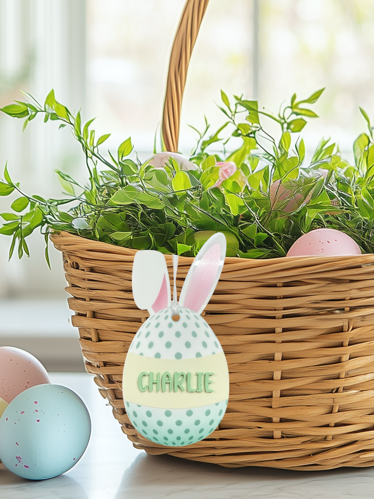 Personalized Bunny Ear Easter Basket Tags