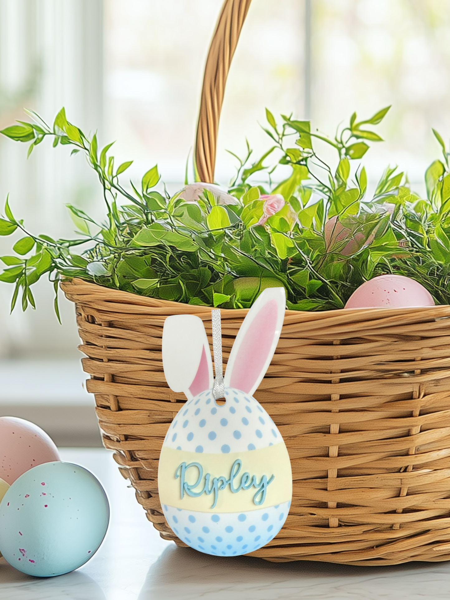 Personalized Bunny Ear Easter Basket Tags