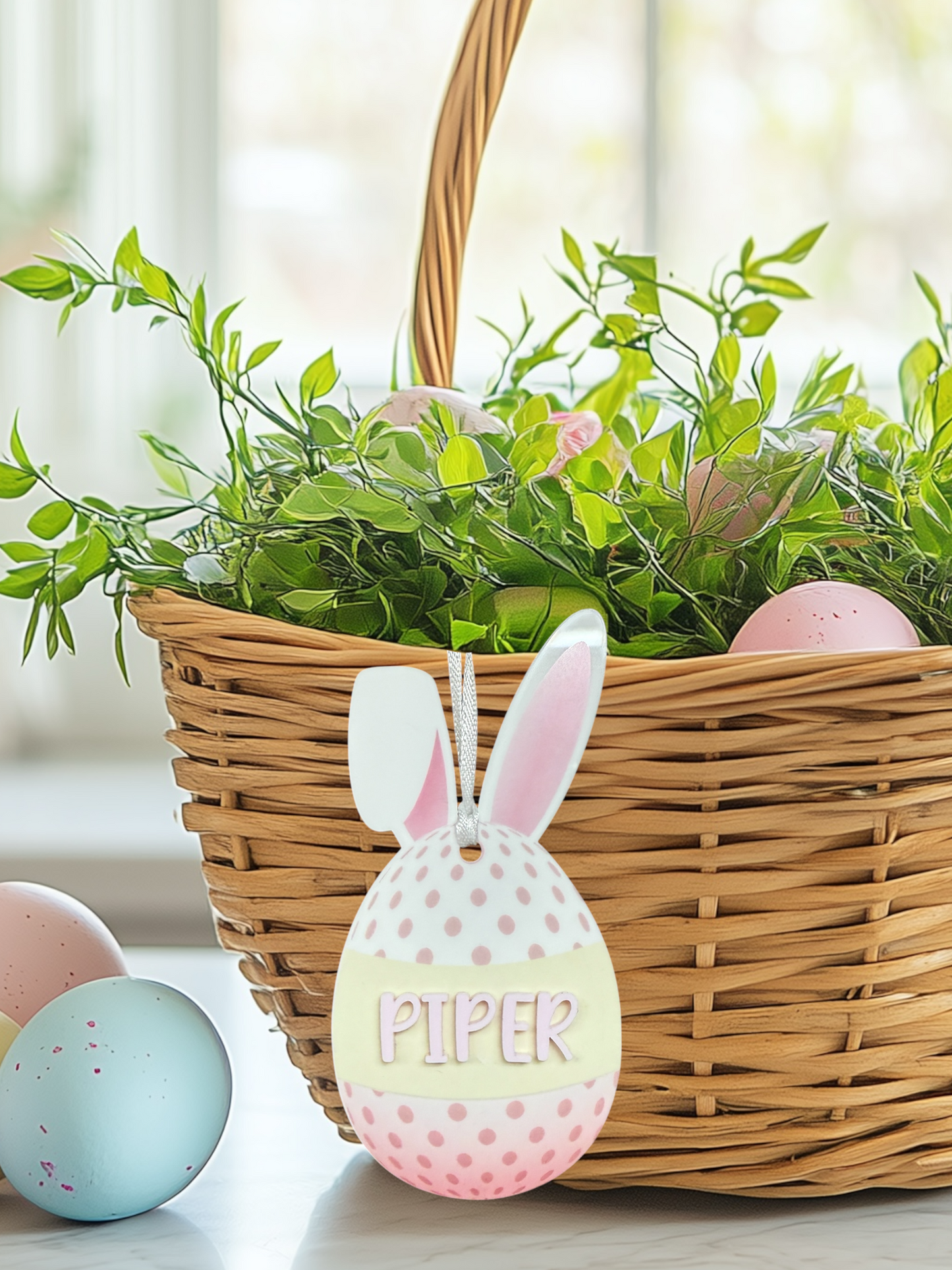 Personalized Bunny Ear Easter Basket Tags
