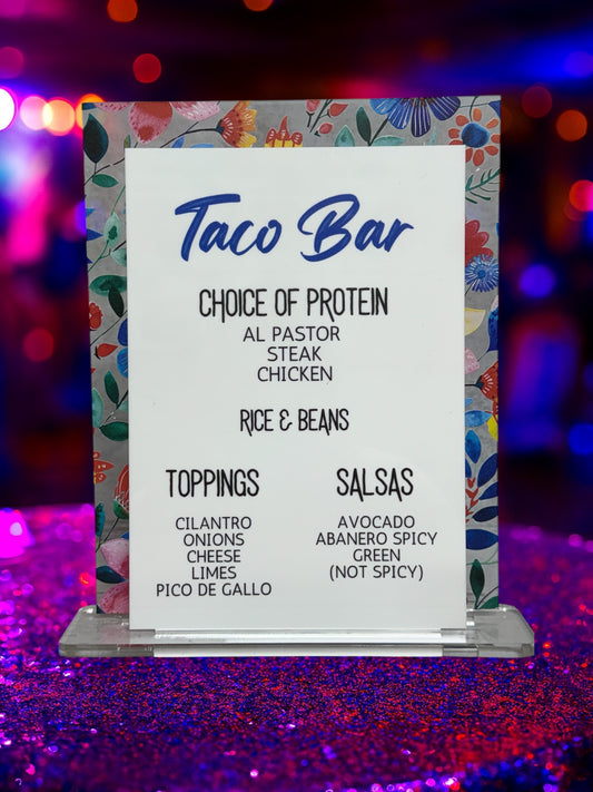 Mexican Floral Menu Sign
