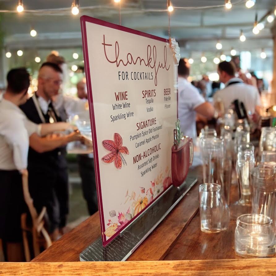 Thankful For Cocktails – Bar Sign
