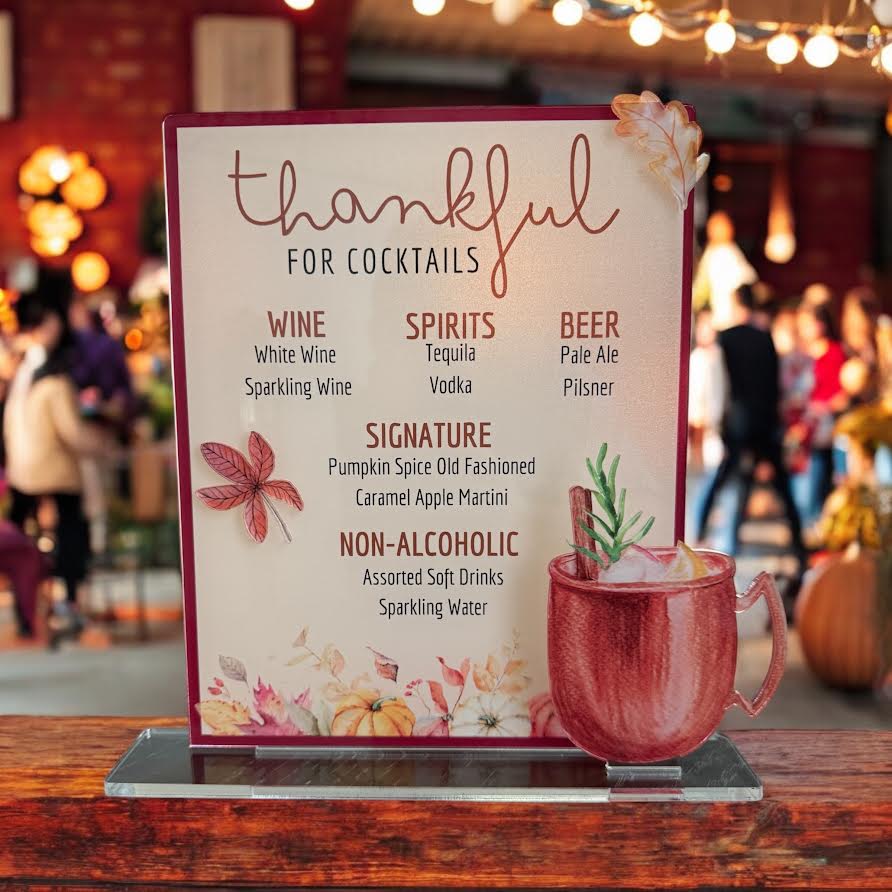 Thankful For Cocktails – Bar Sign
