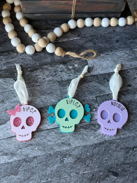 Personalized Skull Bag Tags