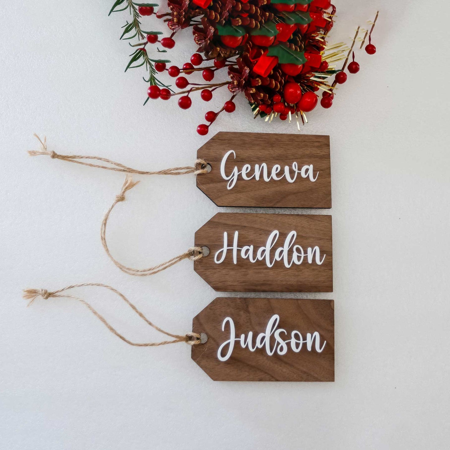 Christmas Stocking Name Tags Wooden Name Tags Gift Tags Wooden